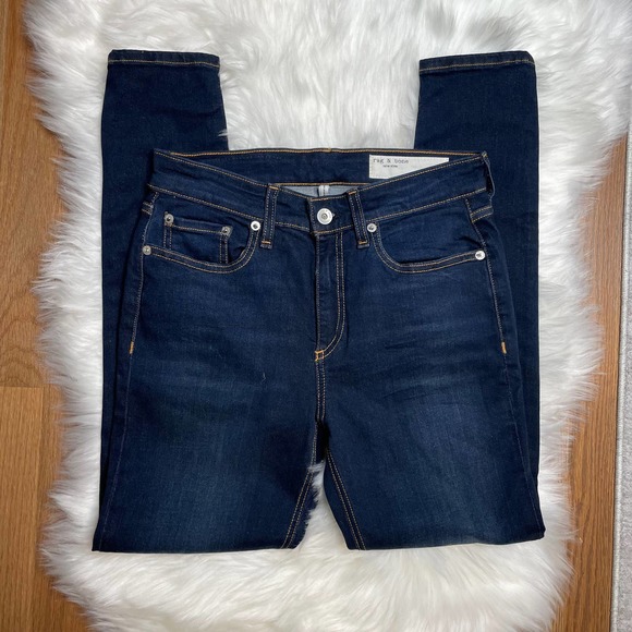 Rag & Bone Skinny Jeans Cate Mid-Rise in Dark Wash Carmen size 27 - Picture 2 of 5